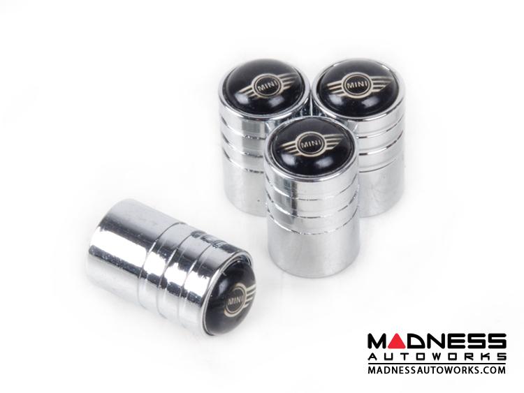 MINI Valve Caps (4) - V7 - Chrome w/ MINI Logo 